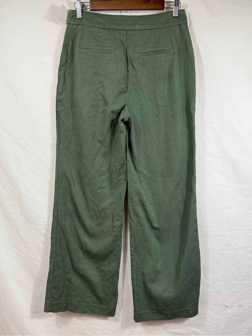 LOFT Green Button-Front Straight-Leg Chinos - Picture 5 of 5